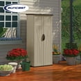 thumbnail image 4 of Suncast 22 Cubic Feet All-Weather Vertical Tall Outdoor Storage Shed, Brown, 4 of 12