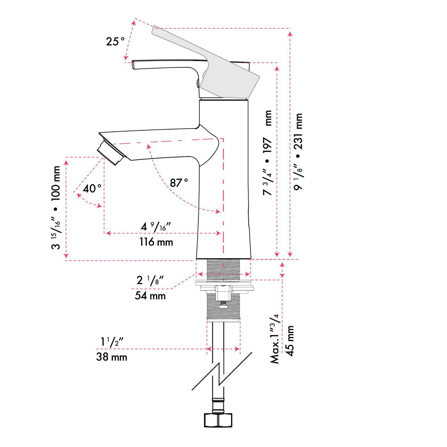 Le Robinet de Lavabo Mono trou rond d'akuaplus®
