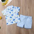 thumbnail image 2 of Gupgi Chemise à Manches Courtes Imprimé Baleine pour Garçon + Shorts Bleus, 2 of 6