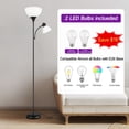 thumbnail image 4 of OUTON 71" Torchiere Floor Lamp with Reading Side Light, 3 Color Temperature Modern LED Standing Light for Living Room, Black, 4 of 8