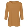 thumbnail image 4 of T-shirts d'Été pour Femmes 3 d'Automne pour Femmes Manches 4 Col Rond Col Roulé Simulé Femmes Manches Longues Haut Ample Imprimé Floral Femmes T-Shirt T-Shirts Décontracté Lin Chemises pour Femmes Tunique Tee Blouse, 4 of 4