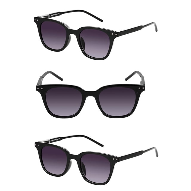 "The Modish" Womens Fashion Reading Sunglasses – Full Lens Reader, UV Protection, Stylish & Comfortable (3 Pack) - Jet/Jet - 1.75