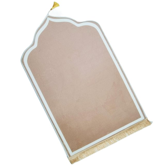 Elegant Prayer Mat Washable Floor Mat with Tassel Worship Blanket Prayer Rug for Beige