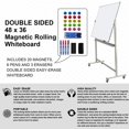 thumbnail image 4 of Tableau Blanc Mobile Double Face Magnétique Effaçable à Sec sur Roues - Cadre en Aluminium Support Magnétique Portable Tableau Blanc - 48"x36 Pouces Tableaux Blancs Roulants avec Fonction de Retournement Facile, 4 of 4