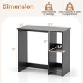 thumbnail image 3 of Costway 31.5" Small Computer Desk Home Office Study Writing Desk with 2 Compartments Black, 3 of 10