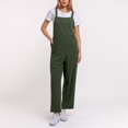thumbnail image 2 of Combinaison Décontractée Confortable pour Femme, Couleur Unie, avec Poches, Printemps Été, Combinaison Boutonnée Décontractée, Combinaison pour Femme, Vert, TTG, 2 of 7