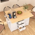 thumbnail image 2 of taoruifang white 55.7'' Kitchen Island with 2 Drop Leaf for 4-6 Seating with Power Outlet, 2 of 27