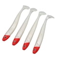 thumbnail image 3 of Fishing Soft Lures, T Tail Fishing Lures 4 PCS  Balance Light  For River Red Head White Body,Orange, 3 of 8