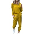 thumbnail image 1 of Yuyuzo Womens Casual Solid Color Set Sweatsuit Pullover Jogger Pants Two Piece Outfit Tracksuits, 1 of 5