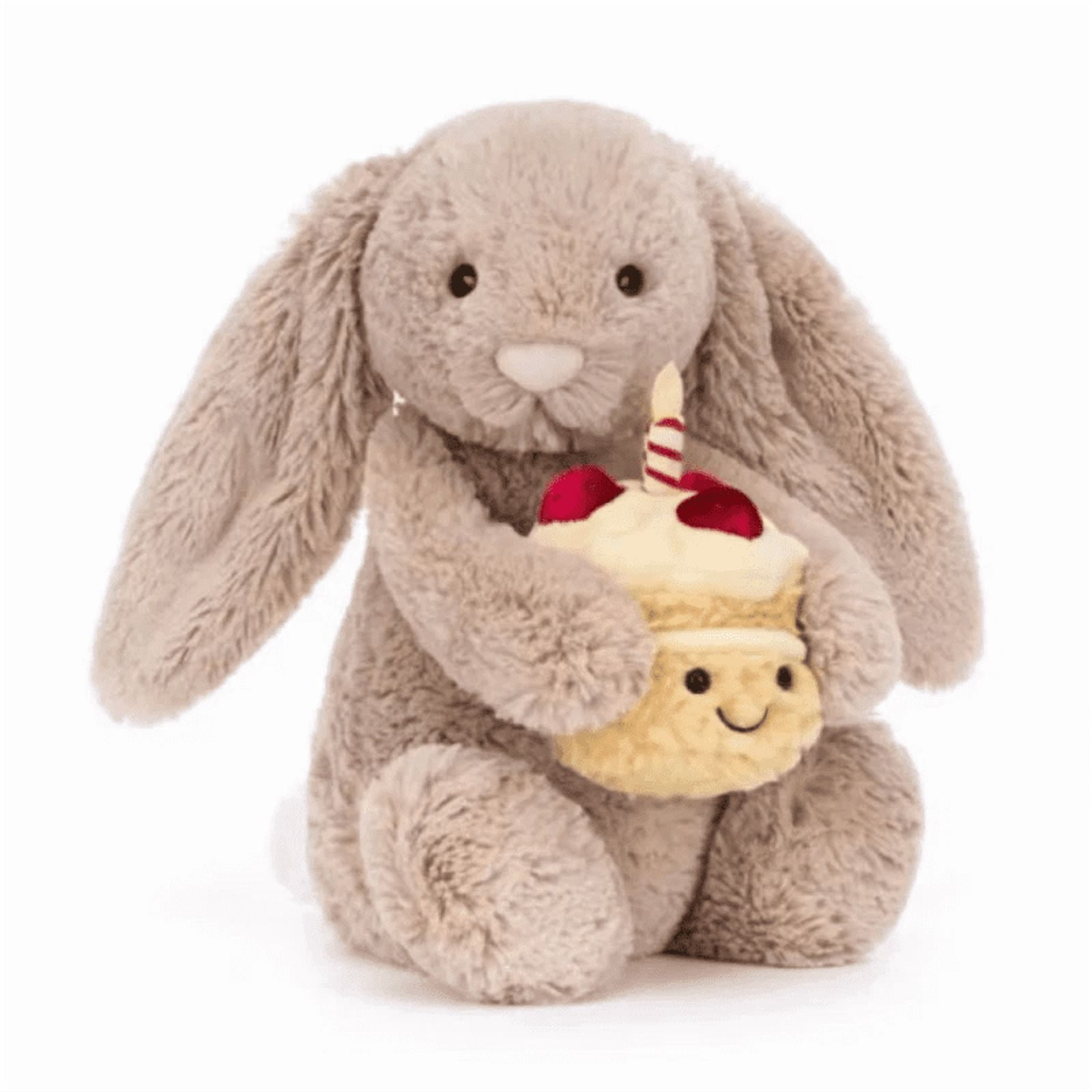 Beige Birthday Bunny Cute Soft Plush Toy Stuffed Doll Best Gift