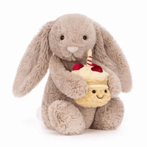 Beige anniversaire Bunny mignon doux Plush Toy Le meilleur cadeau de poupée farcie