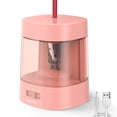 thumbnail image 1 of Deli Electric Pencil Sharpener,Suitable for No.2 Pencils Colored Pencils, USB & Battery Operated, Pink, 1 of 5