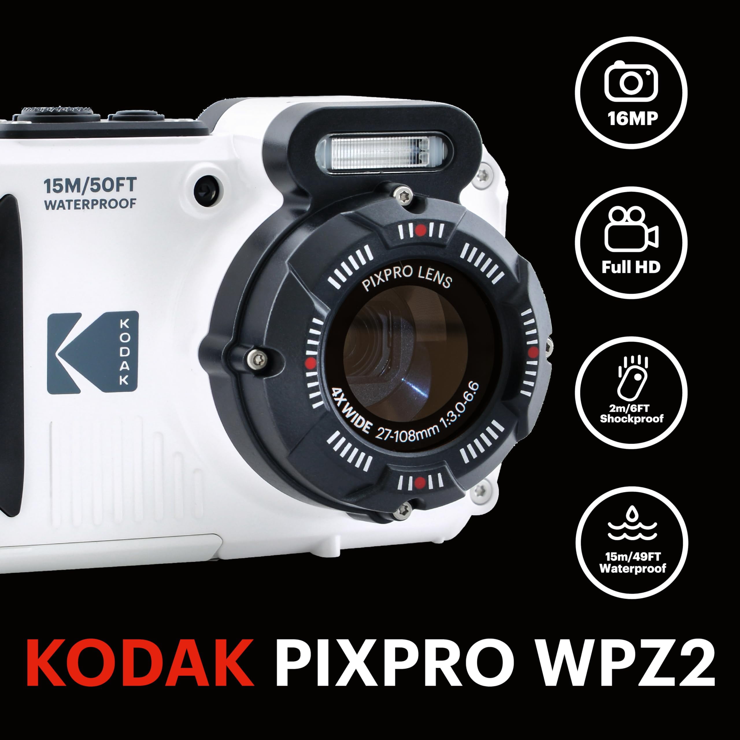 Kodak Pixpro WPZ2 - Compact Digital Camera 16M Pixels, Waterproof