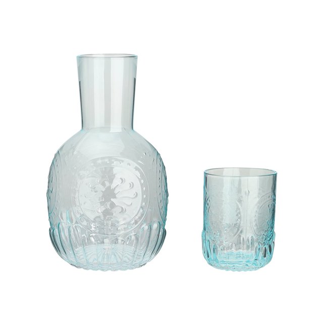 Bedside Glass Water Pitcher Set Vintage Large Capacity Water Carafe With Tumbler
