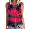 thumbnail image 2 of lSLJS Women Floral Printing Tank Round-Neck Sleeveless Block Tunic Tee Tops, Womens Tank Tops, 2 of 5