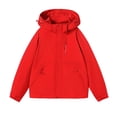 thumbnail image 1 of WRKEKC Men's Heavy-Duty Waterproof Workwear Raincoat Hooded Jacket with Multiple Utility Pockets for All-Weather Outdoor Construction and High-Visibility Work Commute Red L, 1 of 2