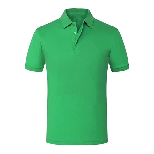 UKAP Man Shirt Lapel Collared Polo Top Two Buttons Soft Spring Blouse Sichuan Shirt Black Label-grass Green 4XL