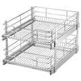 thumbnail image 1 of Heavy Duty 2 Tier Pull Out Cabinet Organizer, Kitchen Under Cabinet Slide Out Shelf, Chrome, 1 of 7