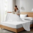thumbnail image 4 of Drap Plat Simple en Percale 100 % Coton, Frais et Net, Blanc Intégral par Color Sense, 4 of 13