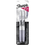 Sharpie Marqueurs permanents métalliques, pointe fine, argent, 2 Nombre