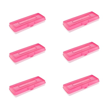 Storex Stretch Plastic Pencil Box for Elementary School, 13.4 x 5.6 x 2.5 in, Red, 1 Count