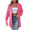 thumbnail image 1 of Pisexur Womens Jacket Open Front Cardigans Trench Coats Fall Jackets Women's Solid Color Fashionable Loose Sweater Cardigan Tops, 1 of 6