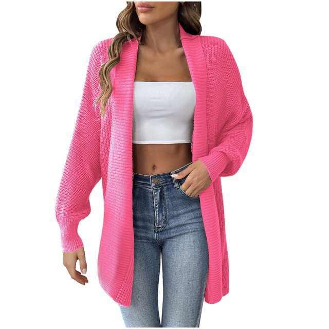 Pisexur Womens Jacket Open Front Cardigans Trench Coats Fall Jackets Women's Solid Color Fashionable Loose Sweater Cardigan Tops