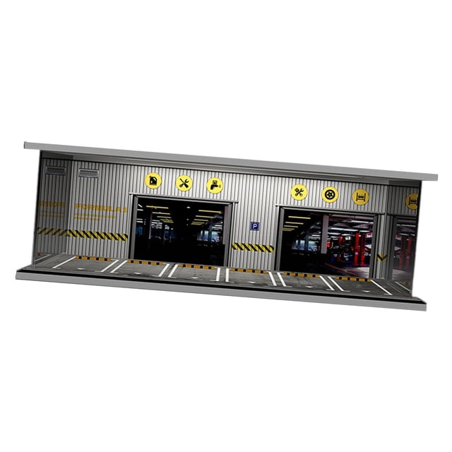 HILABEE 1/64 Model Car Display Case Collectible Gift Dustproof Miniature Scene Model Style F