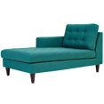 thumbnail image 2 of Modway Empress Left-Arm Upholstered Polyester Fabric Chaise in Teal Blue, 2 of 5