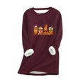 thumbnail image 2 of Halloween Shirts Women's Col Rond Poche Épaissie Peluche Chaude Manches Longues Hauts Halloween Chandails en Molleton for Women sur Clearance, 2 of 5