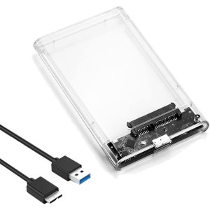 Tianle 2.5" Pièce jointe du disque dur, SATA à USB 3.1 6Gbps Outil libre Clear externe disque dur enserré compatible avec 2.5 SATA SSD/HDD Caddy, PS5/4 Xbox TV portable MacBook PC