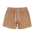thumbnail image 1 of Sentmoon Mens Corduroy Shorts Lightweight Elastic High Waist Bathing Suit Straight Drawstring Solid Color 2025 Summer Athletic Shorts with Pockets Athletic for Leisure Wear Khaki S, 1 of 2