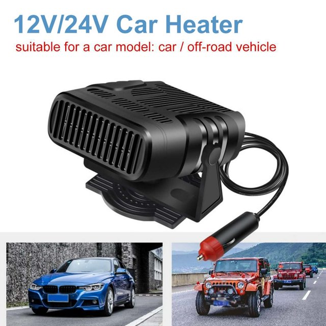 2 In 1 Car Heater Windshield Defroster Portable Car Heater 12/24 Heating Cooling Fan Warmer Wind Defrosting Anti-Fog Heater Windshield Defogger