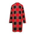 thumbnail image 5 of Cropped Cardigans for Women Fashion Button Plush Tops Plaid Print Loose Cardigan With Pocket Coat Jacket on Clearance, 5 of 5