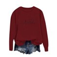 thumbnail image 4 of BLVB Chandail à Col Rond pour Femmes, Imprimé de Cœur, Manches Longues, Mignon, Coupe Ample, Léger, Hauts d'Automne, Cadeaux de la Saint-Valentin, 4 of 5