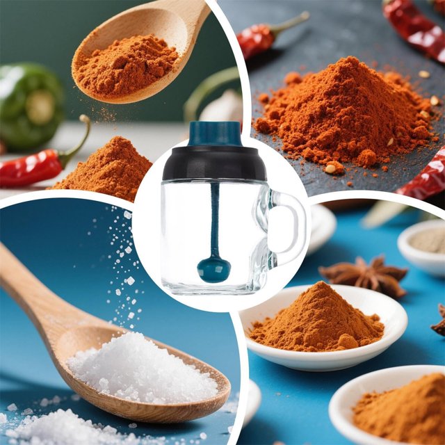 WIFKLSIIPG Container Transparent Jar with Lid & Measuring Spoon | Kitchen Gadgets & Gadgets for Camping Travel Outdoor Bar Restaurant and Coffee Station