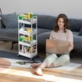 thumbnail image 4 of Penkiiy 4-Tier Rolling Storage Cart With Wheels- Plastic Multi-Room Organizer For Kitchen- Living Room-Office -Bathroom, 4 of 7