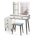 thumbnail image 1 of Costway Vanity Makeup Table Set 3-Color Dimmable Human Body Induction LED Light White, 1 of 10