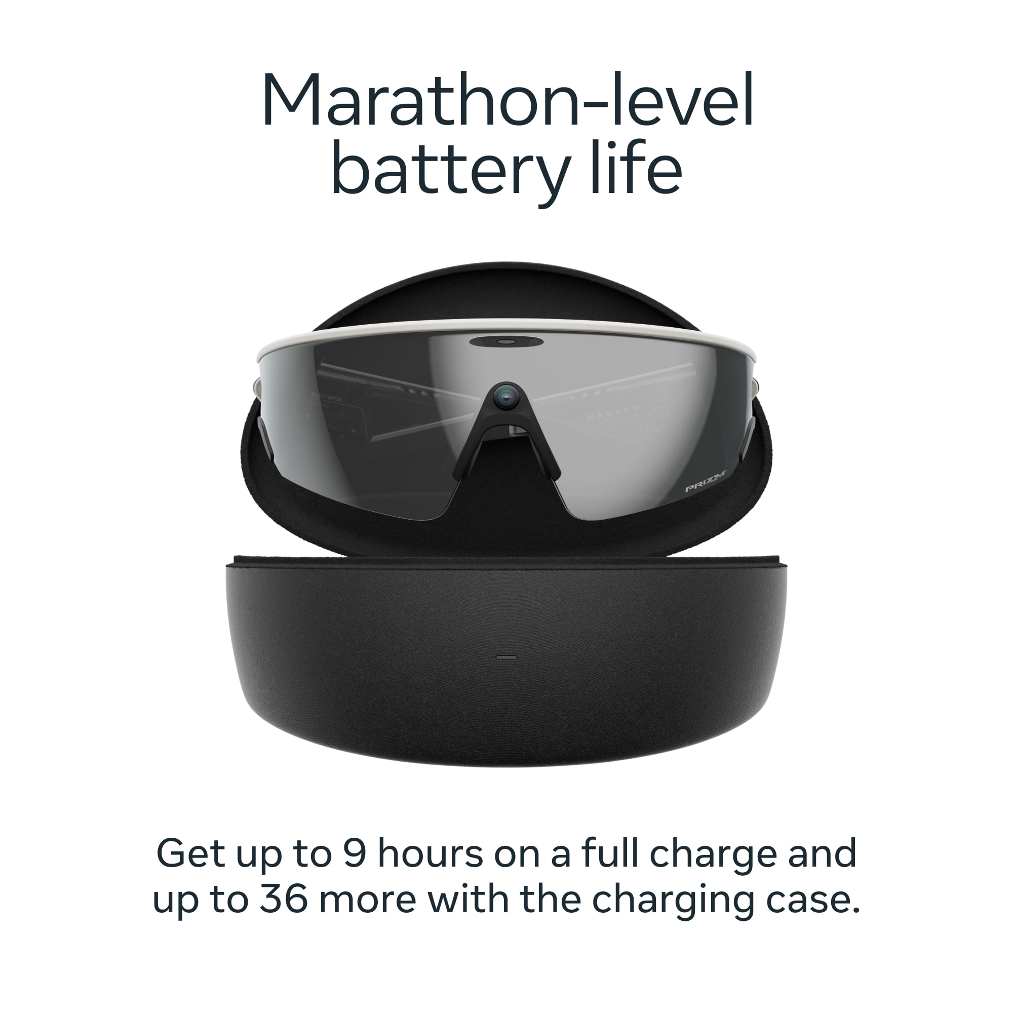 Oakley | Meta Vanguard avec Meta AI, compatibilité audio, photo et vidéo - Blanc, Noir Prizm