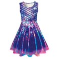 thumbnail image 1 of HAJGJP Robe d'Été pour Fille Robe d'Été Sans Manches pour Filles pour Usage Quotidien et Fêtes Violet, 10-13 Ans, 1 of 2