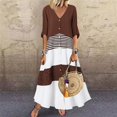thumbnail image 2 of B91xZ Plus Size Dresses Short Sleeve Wrap V Neck Tie Waist Ruffle A Line Mini Short Swing Dresses,Brown L, 2 of 5