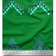 thumbnail image 3 of Soimoi Green Heavy Satin Fabric Aztec Geometric Print Fabric by the Yard 54 Inch Wide, 3 of 3
