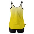 thumbnail image 5 of FAVIPT Tummy Control Athletic Swimwear for Women Two Piece Printed Modest Tank Top with Shorts Bathing Suits Yellow,M, 5 of 5