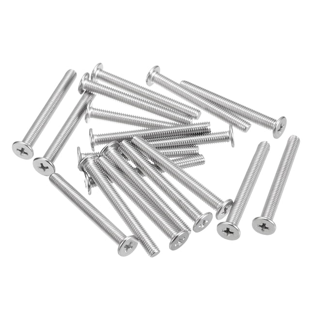 Unique Bargains M5x0.8x45mm 20Pack Métal Plat Rond Tête Vis Phillips Entraînement Machine Boulon