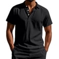 thumbnail image 3 of Txeol Weekly Sale Mens Short Sleeve Shirts Casual Athletic Fit Button V Neck Tee Shirt Solid Color Basic Workout Muscle Tops,Black,XXL, 3 of 10