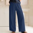 thumbnail image 2 of Pantalon en Coton et en Lin pour Femmes Large et Large avec Poches, 2 of 7