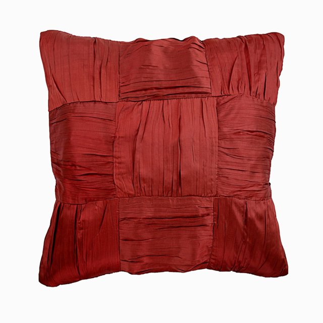 The HomeCentric Housse de Coussin Rouille Texturée Coussins Décoratifs Lot de 2 14x14 Pouces (35x35 cm) Housses de Coussin en Soie Broyée Carrée Rouille Couleur Unie Housse de Coussin Style Canapé - Rouille de Rêve