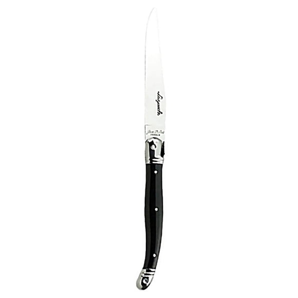Laguiole 5392S077 9" Laguiole Black Sharpened Steak Knife w/ Curved Plastic Handle, Stainless
