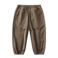 thumbnail image 1 of WEIYLL Pants for Boys Comfortable School Basic Solid Color Workwear Style Long Children Coffee Fall Clothes size 7-8 Years, 1 of 4