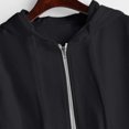 thumbnail image 4 of ORUYROP Sweat à Capuche Court à Manches Longues Zippé Rayé pour Femmes, Veste Décontractée à Cordon de Serrage, 4 of 6